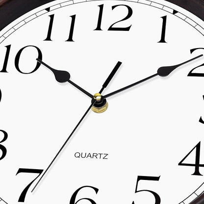 Foxtop 12 Inch Wall Clocks Battery Operated Silent Non-Ticking Classic Vintage Retro Wall Clock Decorative for Office Living Room Kitchen Home (Bronze)