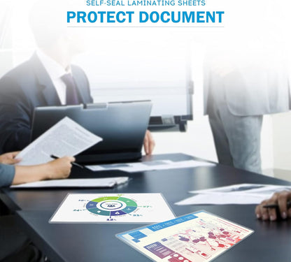 Uinkit Self Sealing Laminating Pouches, Waterproof Lamination Sheets for Document Permanent Adhesive 9x11.5inches 10Pack 10mil Thick Gloss Finish No Need Machine (9x11.5Inchesx10Pack)