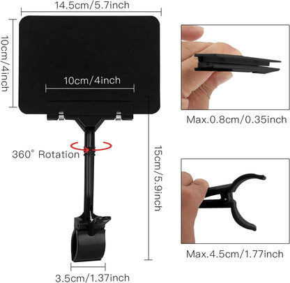 Coobbar Clip-On Sign Holder,20 Pack Merchandise Sign Clips Sign Holder Clips Pop Label Clips Retail Merchandise Rack Sign Double Display Clip Sign Holding Clamp,Price Tag Display (Black)