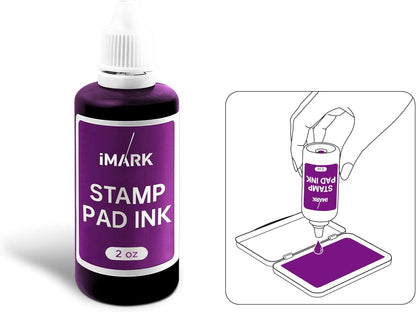 Premium Refill Ink for Self-Inking Stamps, Daters and Stamp Pads (2 oz, Purple)
