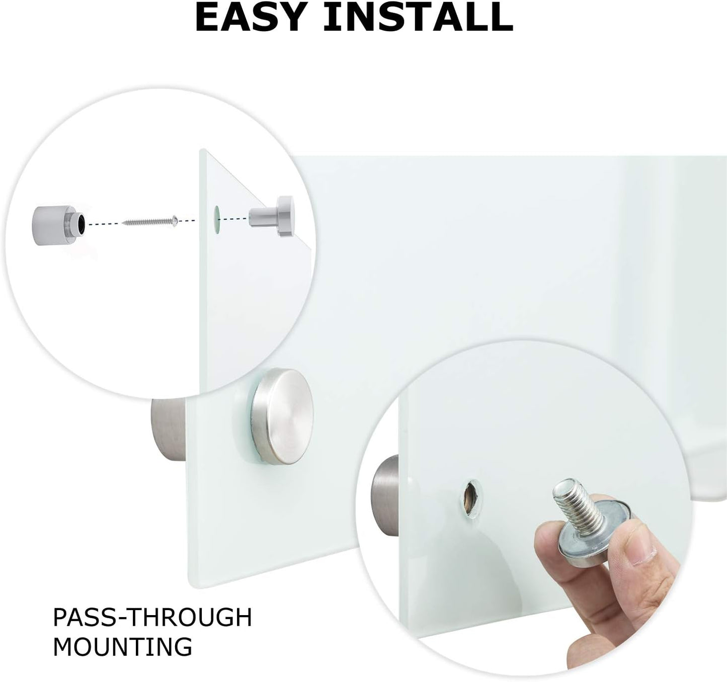 Dry Erase Boards Glass Whiteboard Magnetic 3'x 2' Frameless