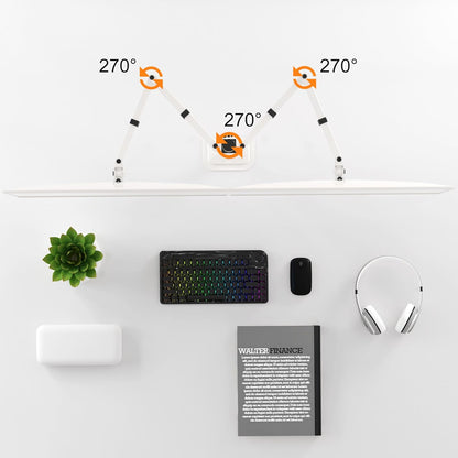 Pholiten Dual Monitor Stand, Heavy Duty Adjustable Monitor Arm Desk Mount for 2 Screens up to 42Inches, Tilt, Swivel, Rotate, Supports Tilt, Swivel, Rotate, Supports 22 lbs per Arm,White