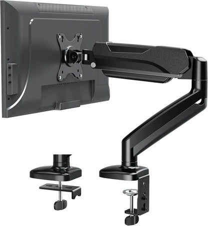 MOUNTUP Monitor Arm Desk Mount, Fully Adjustable, Computer Monitor Stand for 17-30 Inch, 4.4-17.6lbs Screen, VESA Mount with C Clamp & Grommet Base, Black