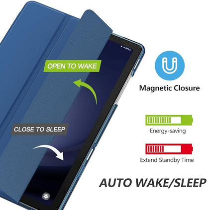 MoKo Case for Galaxy Tab A9+/A9 Plus 11 inch 2023, Slim Stand Protective Smart Cover with Hard PC Translucent Back Shell for Tab A9 Plus Tablet (SM-X210/X216/X218), Auto Wake/Sleep, Dark Sea Blue