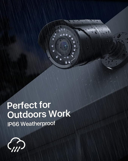ZOSI 2 Pack 5MP 3K Add-on Security POE Camera with Cable, 2880 x 1620 Indoor Outdoor Bullet IP Camera, 120ft Night Vision, 3.6mm Lens, 95°View Angle, IP66 Weatherproof (Only Work with Our PoE NVR)
