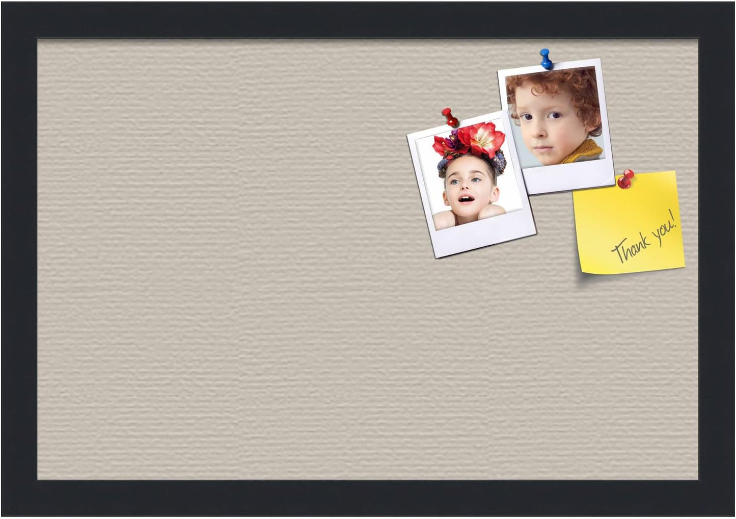 PinPix 18x12 Inch Cork Bulletin Board. This Decorative Framed Pin Board Comes with Desert Pastel Design and a Satin Black Frame. Ideal for Home Office Decor or Message Board (PinPix-1815)