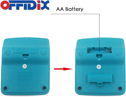 OFFIDIX Office Desktop Calculator, Solar and Battery Dual Power Electronic Calculator Portable 12 Digit Large LCD Display Calculator, Blue
