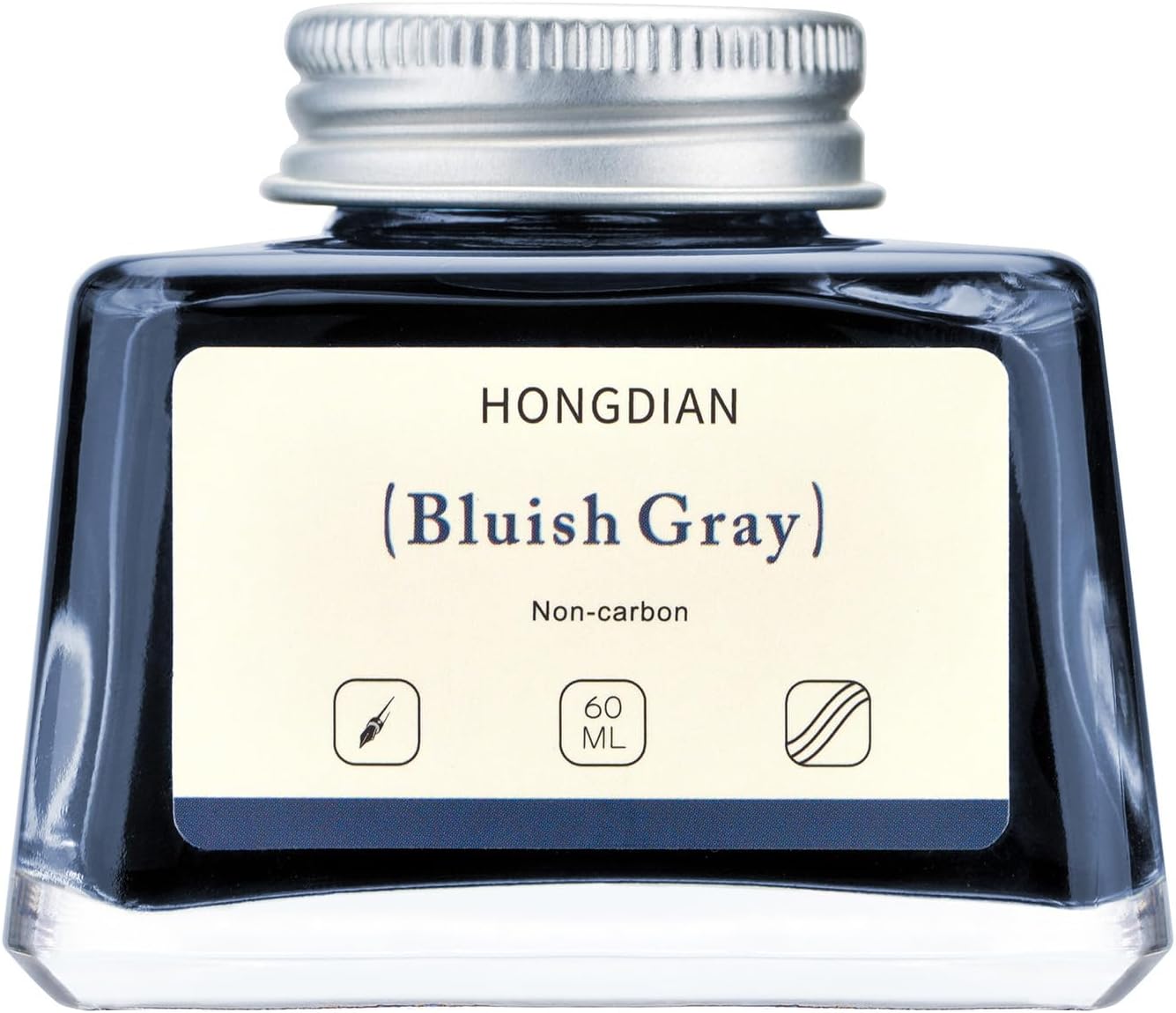 Hongdian Fountain Pen Bottled Ink Bluish Gray, 60ml Fountain Pen Bottled Ink, Non Carbon
