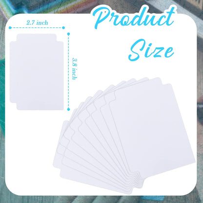 White Trading Card Plastic Divider Cards Sorting Tray Playing Separator Organizer Pages for Games Sports Supplies, 69 x 97 mm(50 Pieces)