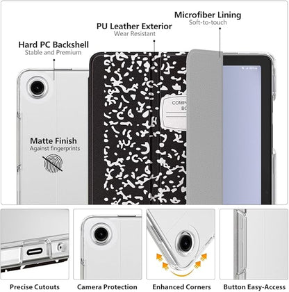 MoKo Case for Galaxy Tab A9+/A9 Plus 11 inch 2023, Slim Stand Protective Smart Cover with Hard PC Translucent Back Shell for Tab A9 Plus Tablet (SM-X210/X216/X218), Auto Wake/Sleep, Notebook Black