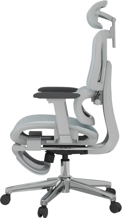 FLEXISPOT ErgoX Premium Ergonomic Office Chair with Footrest- Adjustable 3D Armrests, Dynamic Lumbar Support, Recline & Tilt Function, Mesh Seat, for Home & Office Use,Blue