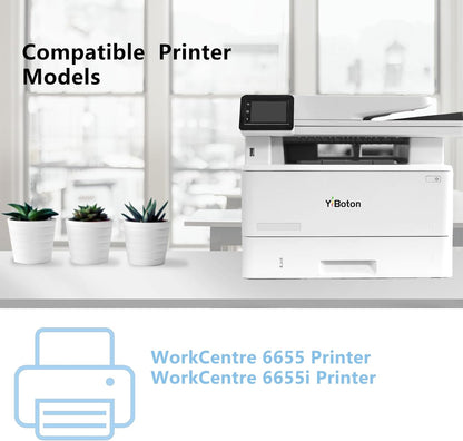 High Yield 6655 Toner Cartridge Replacement for Xerox 106R02744 106R02745 106R02746 106R02747 Toner Cartridge Compatible for Xerox WorkCentre 6655 6655i Printer (4-Pack B/C/M/Y)