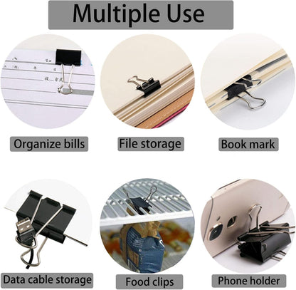 Large Binder Clips 2 Inch (60 Pack), Extra Large Binder Clips Big Paper Clamps for Office and Home Supplies, Black