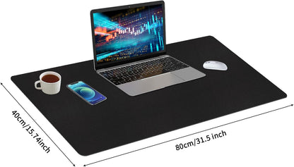 Bloss Black Desk Mat, Leather Desk Pad, Desk Matt for Desktop, Waterproof Desk Pad Mat, Computer Mat for Office Work/Home/Decor/Desk Protector/Cover(31.5 x 15.7 Inches)