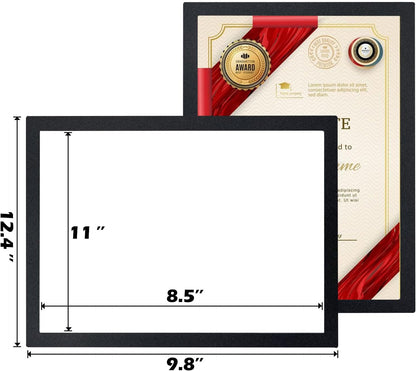 Magnetic Sign Holder - 8.5×11" Wall Mounted Self-Adhesive Magnetic Paper Holder,Transparent Wall Display Frame with Black Edge,Suitable for Office, Store, Mall, Home (6pack)