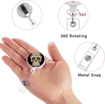 16pcs Badge Reels Retractable Badge Holders,Id Badge Holders Retractable with Clip,Cute Badge Reel for Men,Women,Girls 13