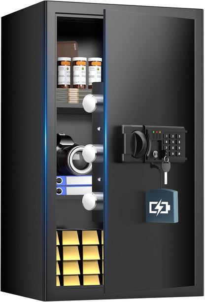 4.5 Cuft Large Fireproof Safe Box, Home Safes Water and Fireproof, Fire Proof Safe with Programmable Keypad, Smart Alert, Removable Shelf, Fire Proof Safes for Home Money Document Valuables