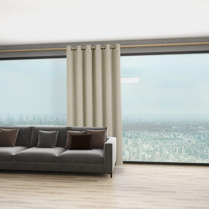 BONZER Room Divider Blackout Curtain Wide Room Darkening Total Privacy Wall Noise Reducing for Bedroom, 84L x 70W Inch (7L x 5.8W ft), 1 Panel, Cream