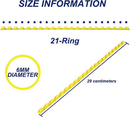 Rayson CR-8-100-M Plastic Binding Combs 5/16in. 21-Ring, 40-Sheet Capacity, Colorful Comb Binding Spines, Max. Binding A4 Size Paper (8.3"×11.7"), Box of 100