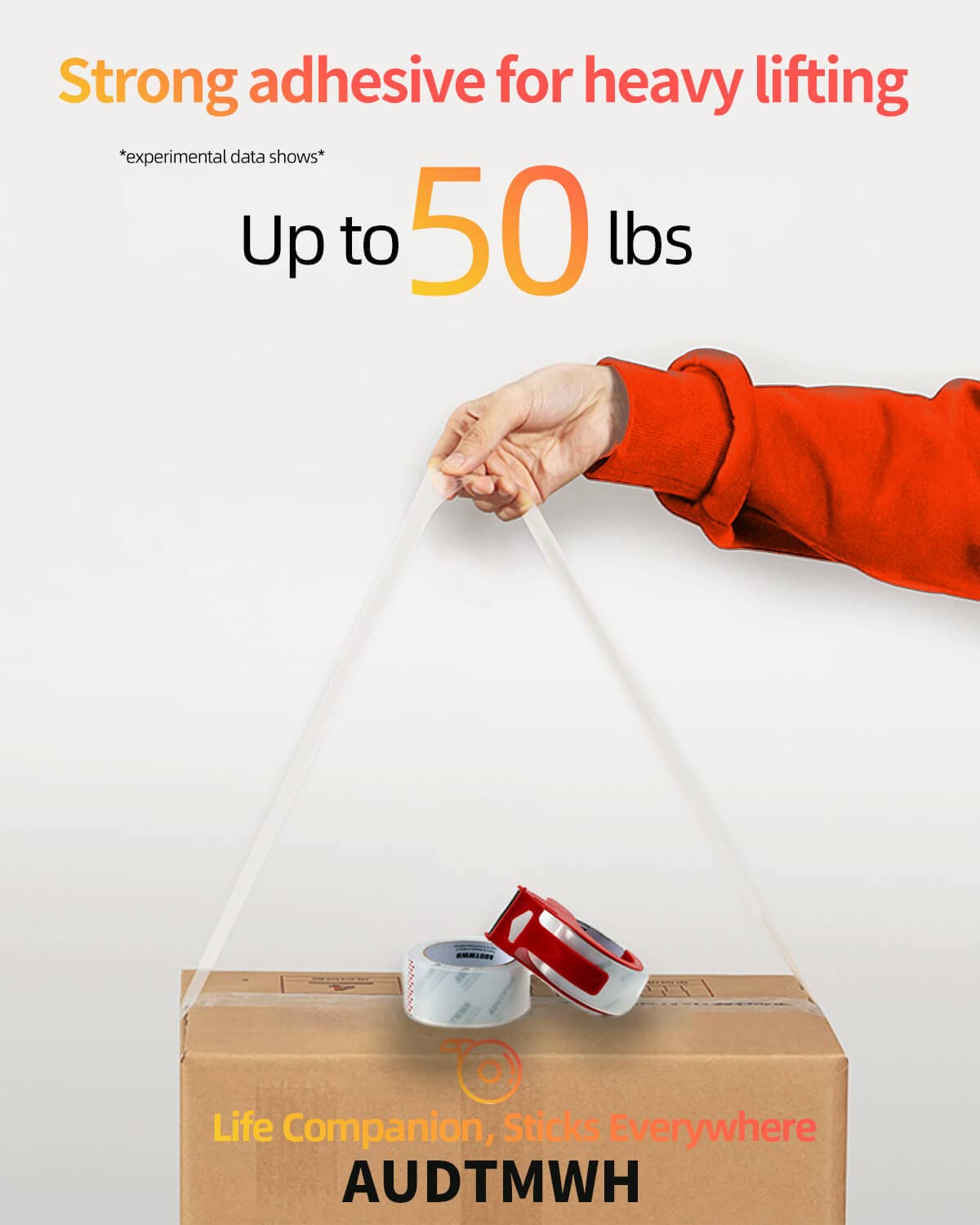 Packing Tape with Dispenser, Clear, Heavy Duty Packaging Tape Designed for Moving, Packing, Shipping and Mailing, 1.88" x 48 Yds, 2 Rolls w/1 Dispenser