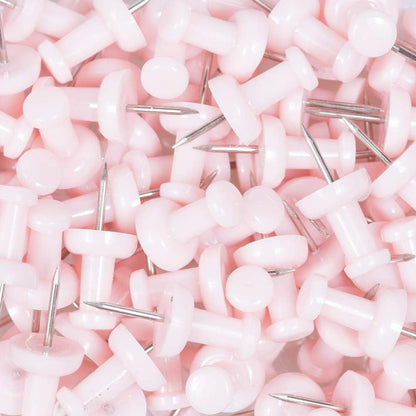 JAM PAPER Colorful Push Pins - Baby Pink Pastel Pushpins - 100/Pack