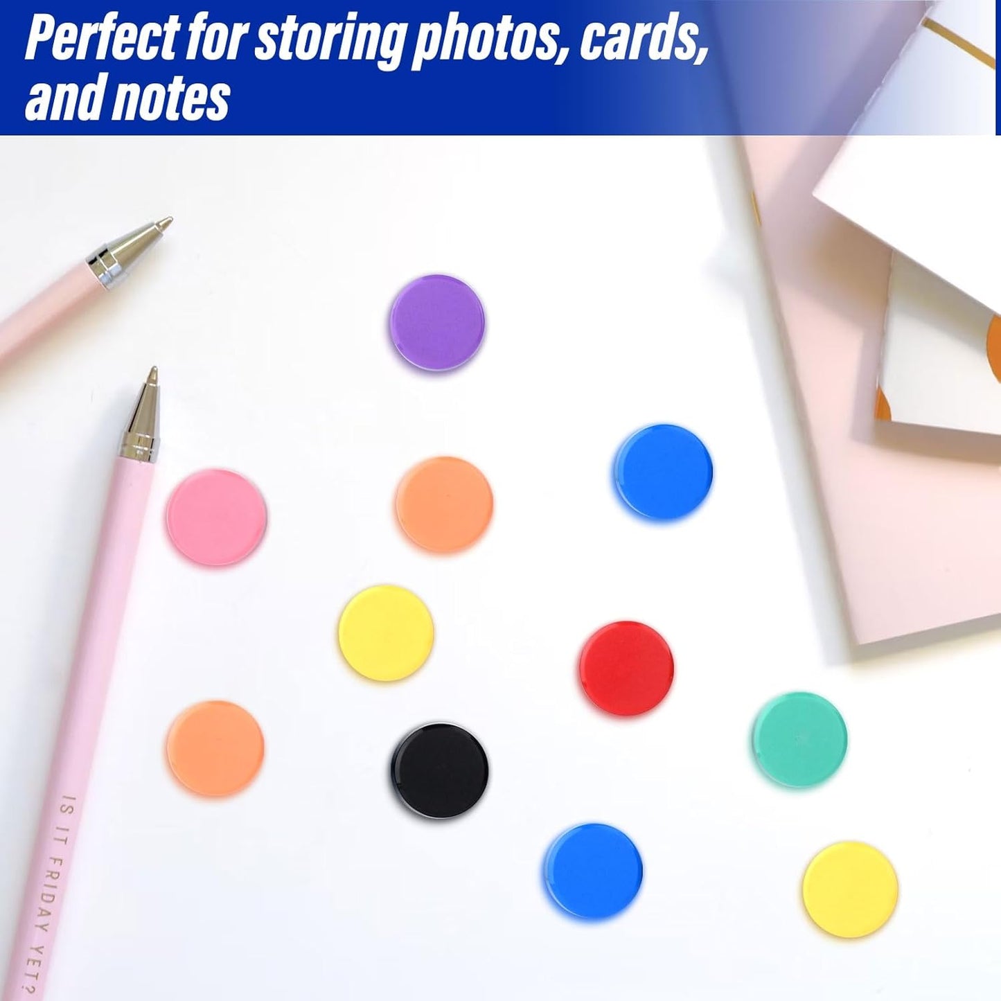 40 Pack Small Fridge Magnets,20MM Colorful Round Magnets for Whiteboard, 8 Colors Refrigerator Magnet,Small Cute Magnet for Decorative Locker Kitchen Office