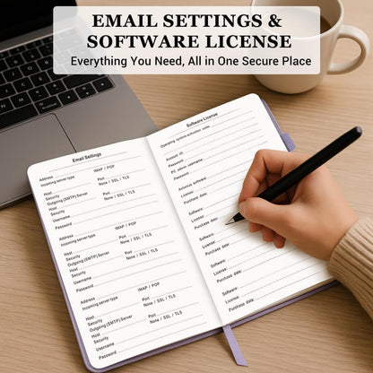 Password Book with Alphabetical Tabs – Hardcover Internet Address & Password Organizer – Password Keeper Notebook for Computer & Website – 5.2 x 7.6" (Lavender)