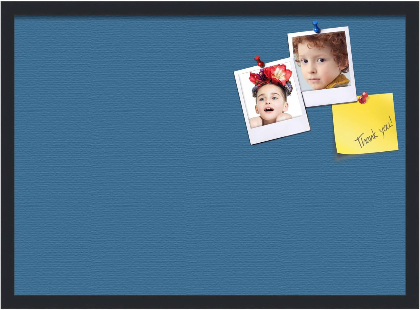 PinPix 28x20 Inch Cork Bulletin Board. This Decorative Framed Pin Board Comes with Navy Pastel Design and a Satin Black Frame. Ideal for Home Office Decor or Message Board (PinPix-1811)