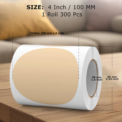 300 PCS Circle Stickers 4 Inch Kraft Vinyl Floor Dots Sticker Removable Self-Adhesive Colored Large Round Label Roll for Marking Inventory Organizing Classroom Line Up Spots