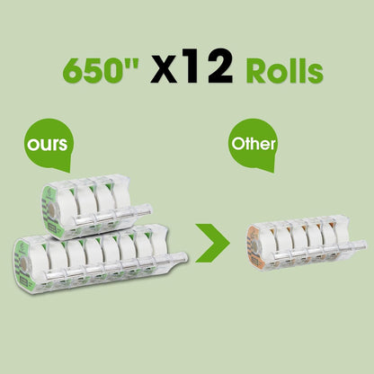 12 Invisible Tape with 12 Refillable Tape Dispenser, Home Office Supplies and Back to School Supplies for College and Classrooms, Matte Finish, 3/4 in x 650 in