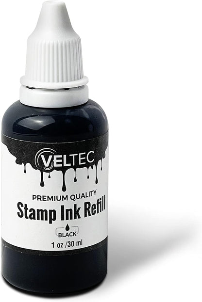 Self-Inking Stamp Refill Ink, Squeeze Bottle – 1 oz. (Black)