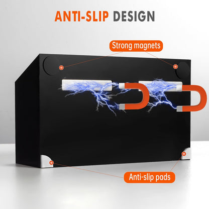 BEYGORM Magnetic Dry Erase Marker Holder for Whiteboard,Non-slip Acrylic Magnet Pen Holder for Fridge Refrigerator,Locker Organizer for Work,Locker Accessories,Pencil Cup for Desk(Black)