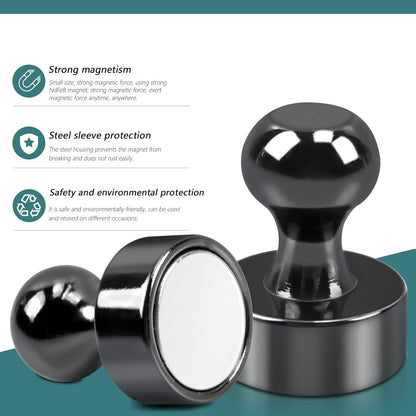 50 Pack Fridge Magnet, Black Strong Magnets for Whiteboard, Push Pin Magnets Refrigerator Magnets Small Strong Neodymium Magnet for Office, Classroom, Kitchen, Home