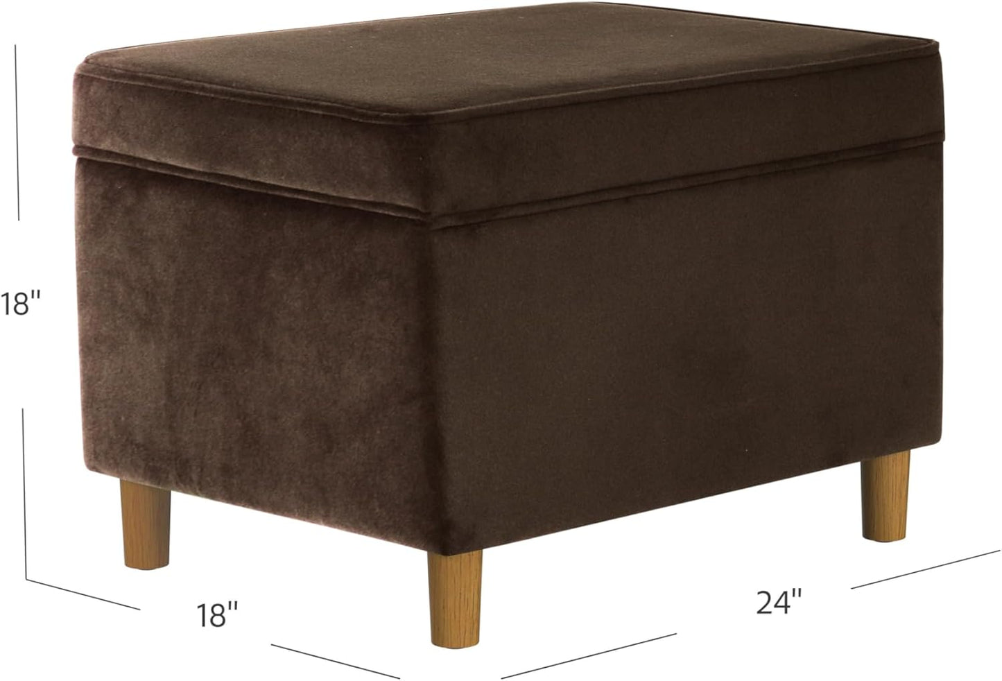 Home Decor | Dinah Collection Modern Storage Ottoman | Ottoman with Storage for Living Room & Bedroom(Chocolate Brown Velvet)