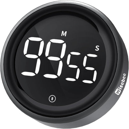 Wisebee Digital Kitchen Timer, Visual| Countdown| Count Up| Loud Alarm| Magnetic| Productivity for Cooking, Food, Baking, Classroom, Fitness, Studying, Teaching (No Batteries Included)