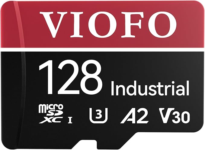 VIOFO 128GB Industrial Grade microSD Card, U3 A2 V30 High Speed Memory Card with Adapter, Support Ultra HD 4K Video Recording