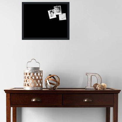 PinPix 22x17 Inch Cork Bulletin Board. This Decorative Framed Pin Board Comes with Solid Black Design and a Satin Black Frame. Ideal for Home Office Decor or Message Board (PinPix-622)