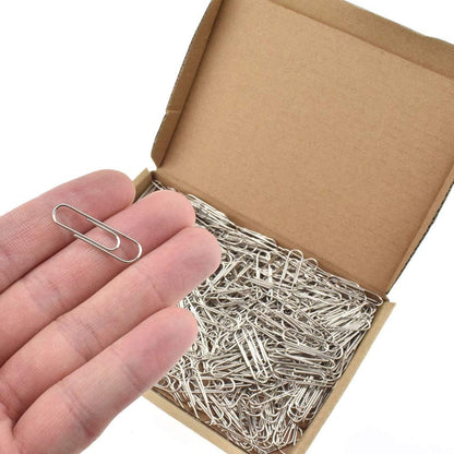 HAHIYO Paper Clips Sturdy 1.1”（28mm） Length 470 Pack Paperclips Heavy Duty Tight Grip Rust Proof Reusable Metal Bright Silver for Home Office School