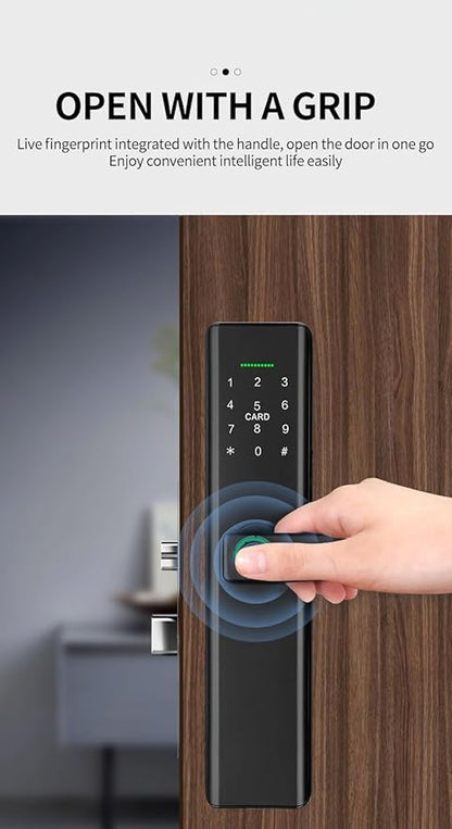 Smart Lock Fingerprint Door Lock with Touch Screen Password Electronic Locks, Tuya APP Remote Control Smart Door Lock (P12 with TUYA APP)