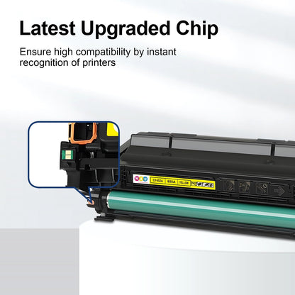 655A Toner Cartridge 4 Pack(with Chip) Compatible with 655A for Color Enterprise M652n M652dn M653dn M653x M653dh Printer(Black Cyan Yellow Magenta)