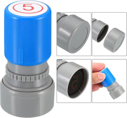 PATIKIL Number Stamps Self Inking, Numeral 5 Number Stamp Teacher Stamp Initial Stamp Ink Stamp for Class Notebook Scrapbooking DIY Craft Style 2, Red Ink