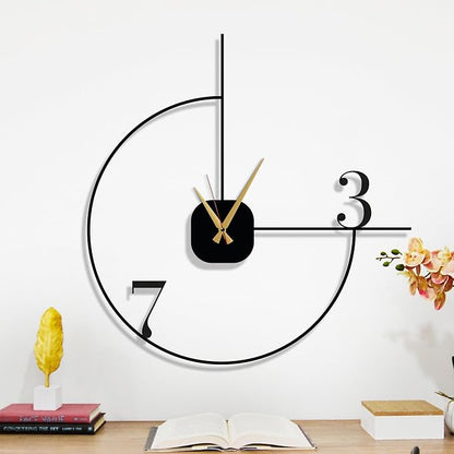 Minimalist Wall Clock 20-Inch – Black Metal, Silent Non-Ticking Quartz, Sleek Contemporary Design for Living Room, Kitchen, Office