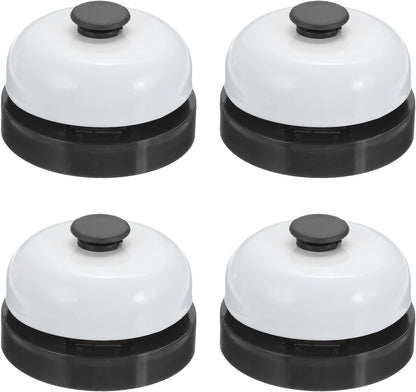 PATIKIL 4 Pcs Desk Call Bell 2.5" Dia with Metal Anti-Rust Construction Black/White