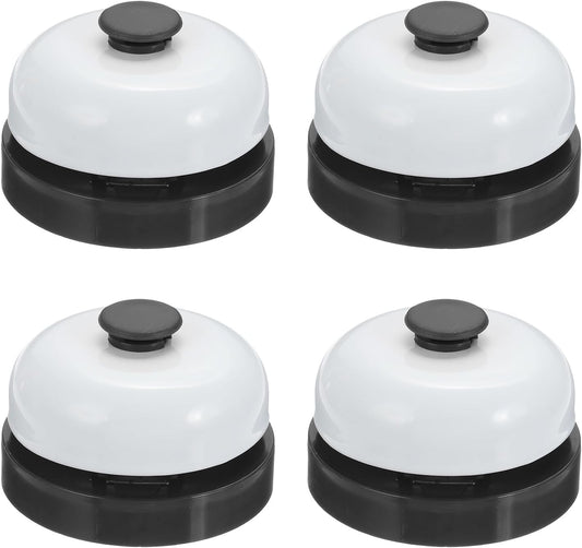 PATIKIL 4 Pcs Desk Call Bell 2.5" Dia with Metal Anti-Rust Construction Black/White
