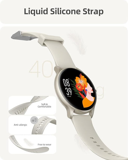 Parsonver Smart Watch(Answer/Make Calls), Smartwatch for Women Men, 100+ Sport Modes/Heart Rate/Blood Oxygen/Sleep Tracker, Pedometer, IP68 Waterproof Fitness Tracker for Android iPhone, Starry Silver