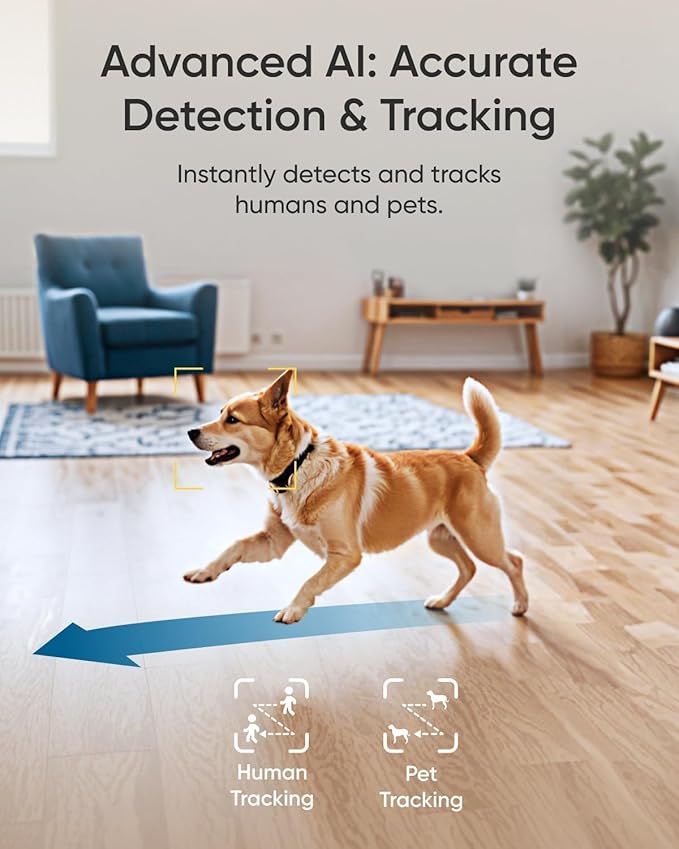 eufy Indoor Cam E30 2-Cam Kit, Latest Generation, 4K UHD Security Camera, Pet/Dog/Baby Camera with Phone app, Color Night Vision, Human/Pet Auto Tracking, 360 Pan-Tilt, Works with Homekit,White