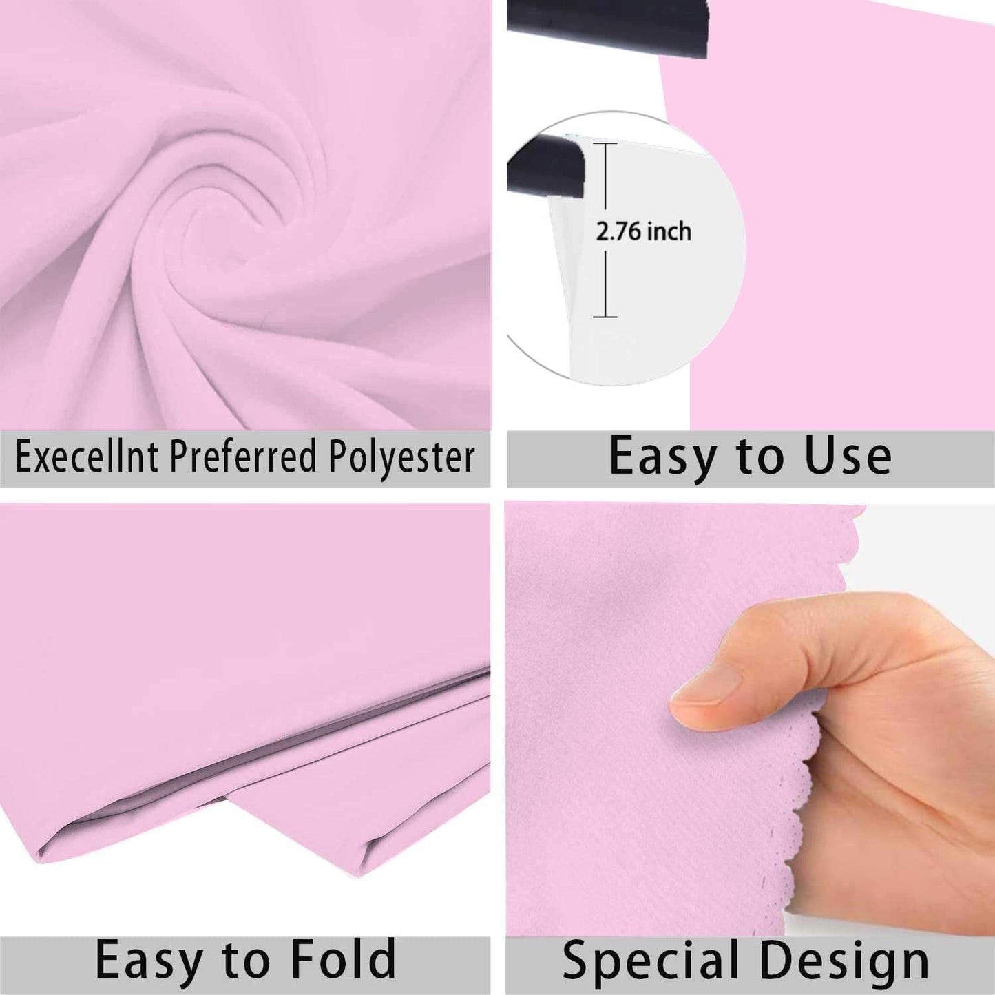 Pink Photo Backdrop for Photoshoot Pink Background for Photography Photo Backdrop Curtain for Party 5 x 7 FT