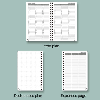 POPRUN Pocket Planner 2025-2026 (Purse Size 4'' x 6.25'') Academic Small Calendar (July 2025 - June 2026) with Hourly Time Slots, 100GSM Thick Papers, Spiral Leather Cover - Brown