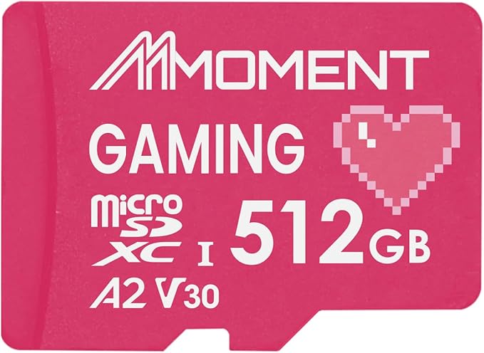 MMOMENT 512GB Gaming Memory Card, Micro SDXC Card, A2, UHS-I, U3, V30, Class10, Up to 160MB/s Read and120MB/s Write Speed (MM23 PRO)