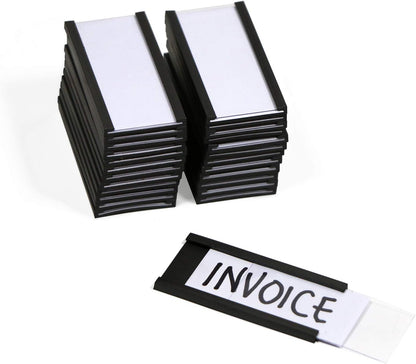 SmartSign Magnetic 'C' Channel Card Holders for Metal Racks and Shelves | 1" x 2" Pack of 25